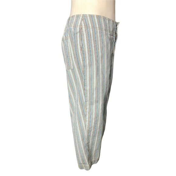 2/$30 Liz Claiborne Lizwear Jeans Michaela Capris Womens 12 Striped Pleated Wais - Picture 5 of 9